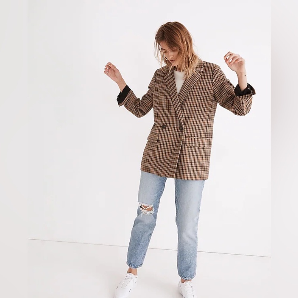 NWT Madewell Dorset Blazer in Coster Plaid M